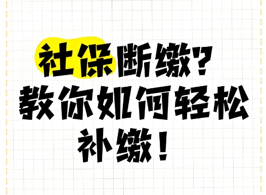 社保补缴竟有这么多讲究，快速了解避免踩坑